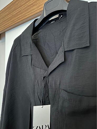 Zara Zara tensel kumaş dokulu gömlek