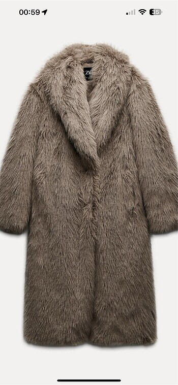 Zara k ü r k lü kaban geniş kesim - Görsel 3