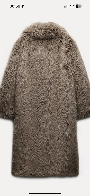 Zara k ü r k lü kaban geniş kesim - Görsel 4