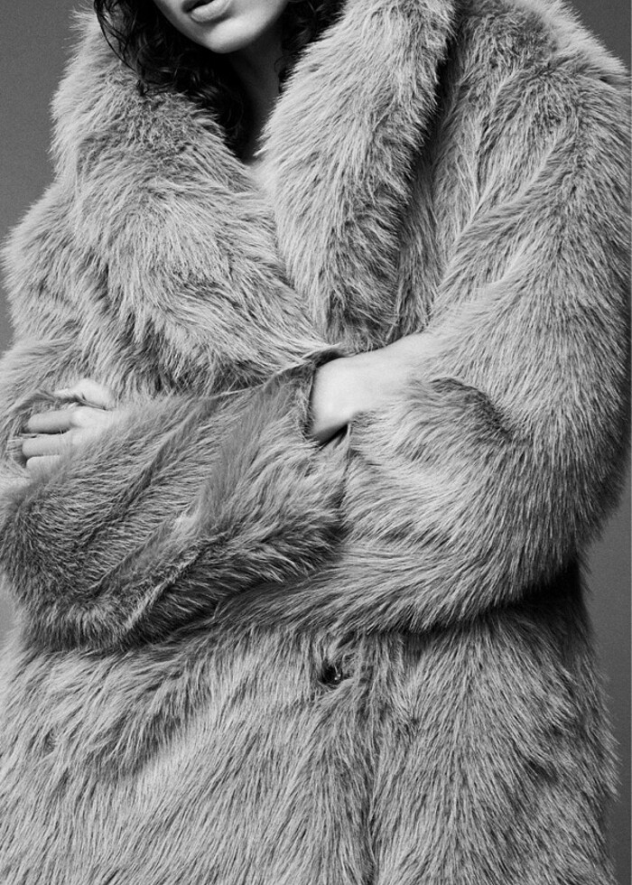 Zara k ü r k lü kaban geniş kesim - Görsel 2