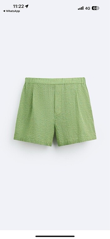 Zara kareli şort - Görsel 4