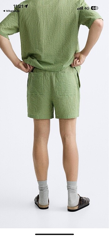 Zara kareli şort - Görsel 2