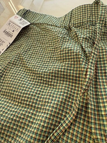 Zara kareli şort - Görsel 6