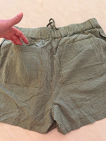 Zara kareli şort - Görsel 8