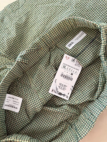 Zara kareli şort - Görsel 7