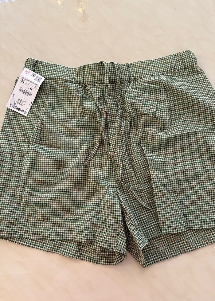 Zara kareli şort - Görsel 5