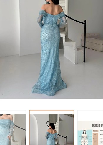 Mavi ışıltılı abiye - Görsel 5