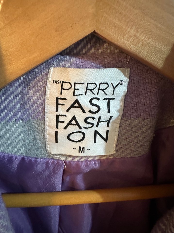 Düğmeli Mor Ekose Midi Kadın Blazer - Görsel 2