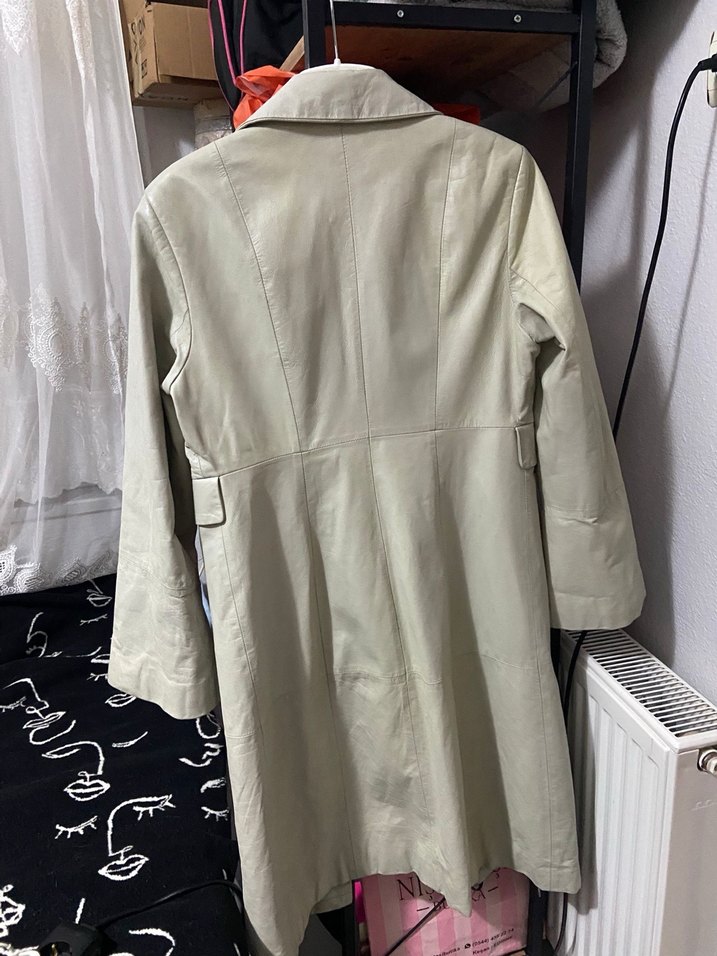 Uzun gerçek deri Kadın Trençkot - Görsel 3