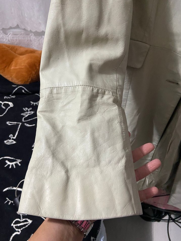 Uzun gerçek deri Kadın Trençkot - Görsel 5