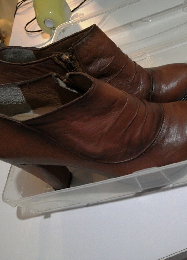 Kalın topuklu kışlık deri ayakkabı  - Görsel 2