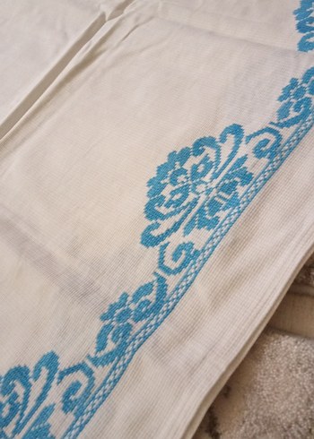 Nakışlı Açık Mavi yatak takımı - Görsel 3