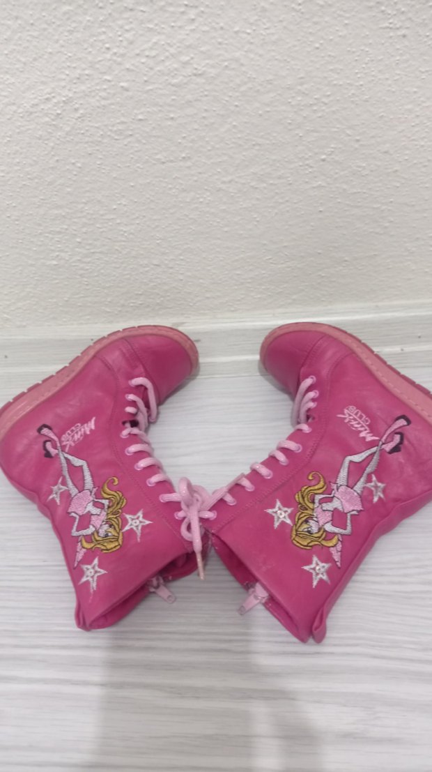 Pembe Bağcıklı Kız Çocuk Botları - Görsel 3