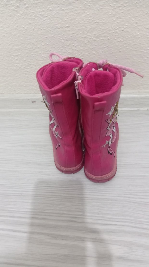 Pembe Bağcıklı Kız Çocuk Botları - Görsel 2