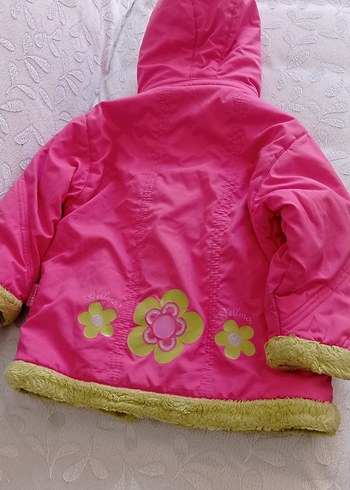 Kız Çocuk Kapüşonlu Fermuarlı Pembe Mont - Görsel 2