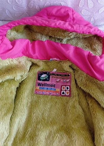 Kız Çocuk Kapüşonlu Fermuarlı Pembe Mont - Görsel 3