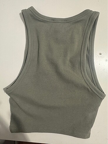Zara zara fitilli halter yaka haki crop m beden