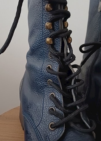 Lacivert Deri Kadın Bot - Görsel 4