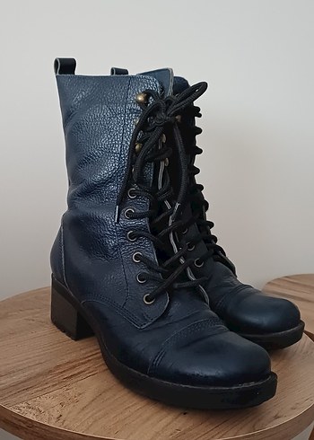 Lacivert Deri Kadın Bot - Görsel 3