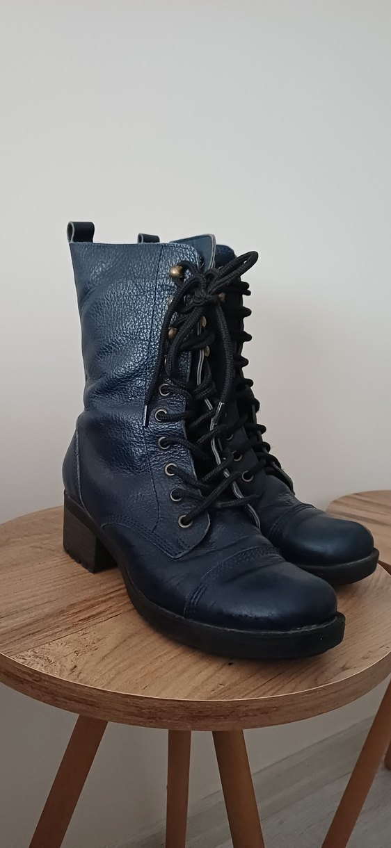 Lacivert Deri Kadın Bot - Görsel 3