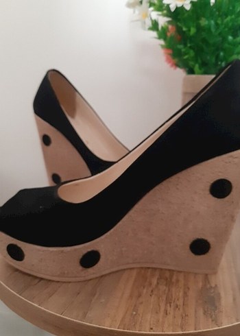 Siyah Platform Topuklu Kadın Ayakkabı - Görsel 3