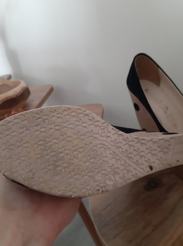 Siyah Platform Topuklu Kadın Ayakkabı - Görsel 4