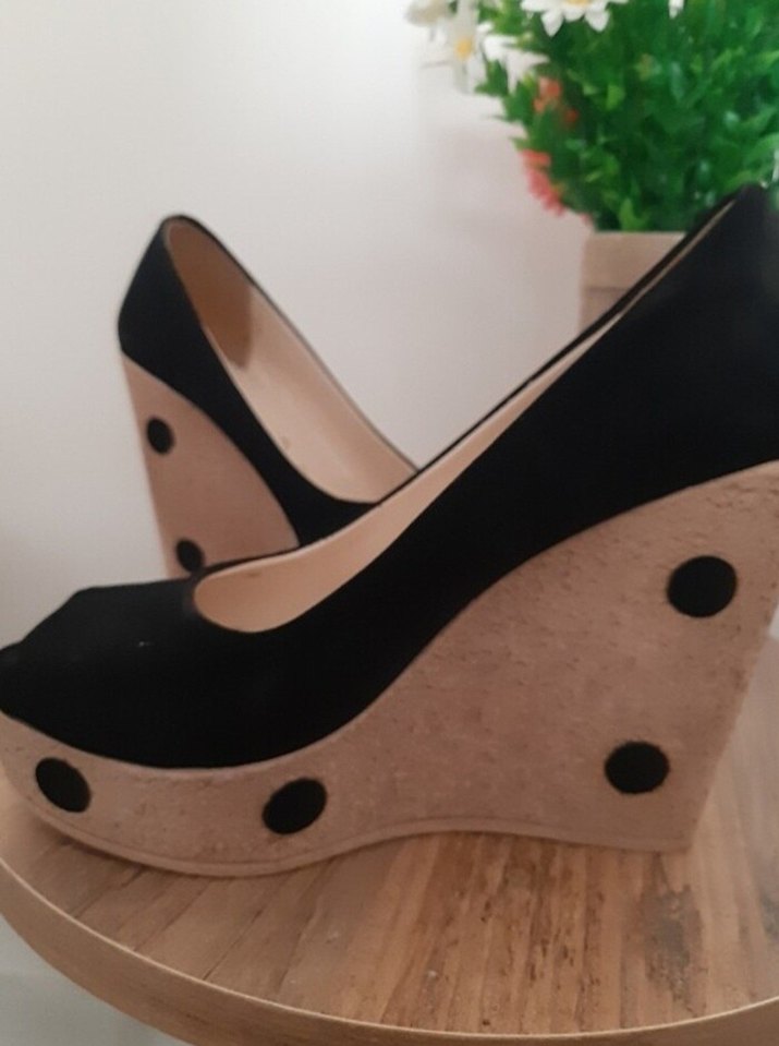 Siyah Platform Topuklu Kadın Ayakkabı - Görsel 3