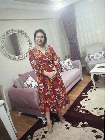 Kırmızı Şifon Elbise