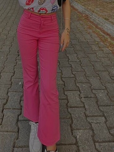 Pembe kumaş pantolon
