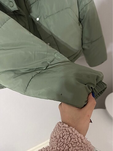 xs Beden haki Renk Haki crop şişme mont