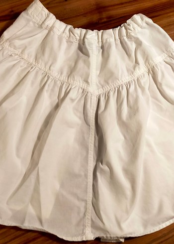 Kız Çocuk Beyaz Keten Düğmeli Bluz - Görsel 2