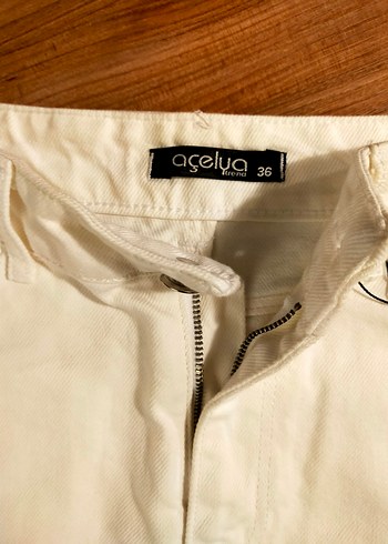 Beyaz Pamuklu Midi Mini Etek - Görsel 3