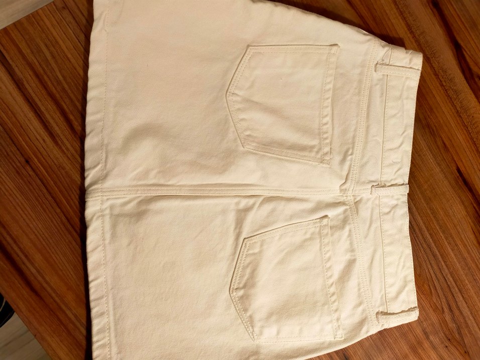 Beyaz Pamuklu Midi Mini Etek - Görsel 2