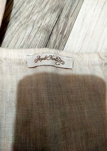 Keten Nakışlı Bohem Elbise - Görsel 5