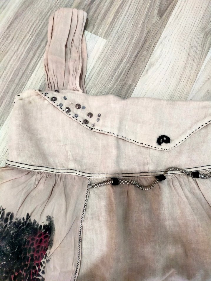 Keten Nakışlı Bohem Elbise - Görsel 4