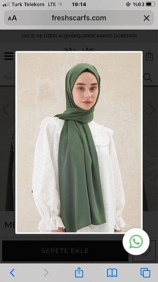 Fresh Scarfs MEDİNE İPEĞİ SOFT YEŞİL-KAHVERENGİ