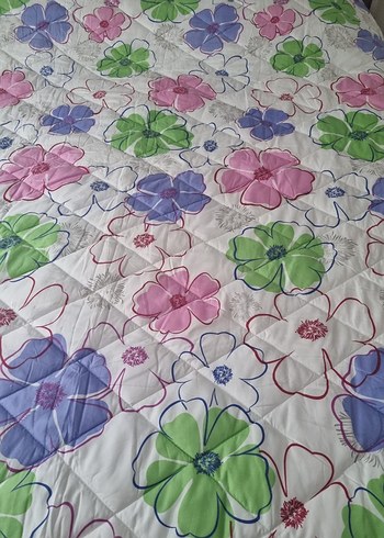 Çiçek Desenli Pastel Renkli ince yorgan yazlık - Görsel 2