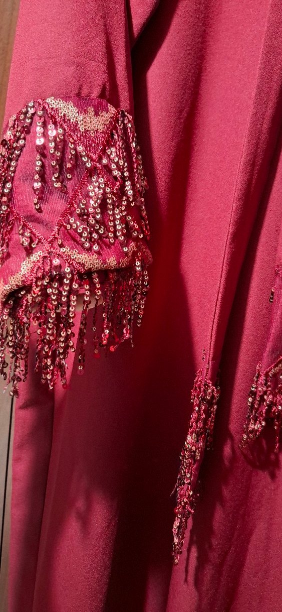 Bohem Bordo Uzun Nakışlı Kadın Elbise - Görsel 2