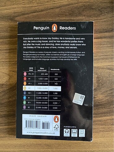 Beden Renk Penguin readers wonder ve great gatsby A2 seviye