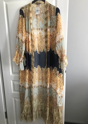 Uzun Desenli Bohem Kadın Kimono