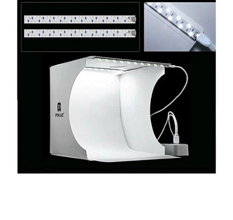 PULUZ İki Led Işıklı Ürün Fotoğraf Çekim Stüdyosu Çekim Çadırı