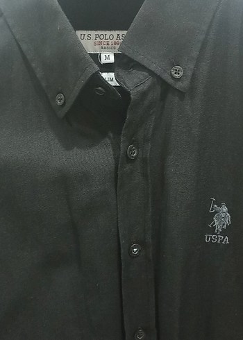 Düğmeli Siyah Erkek Gömlek - Uzun Kollu, Regular Fit - Görsel 2