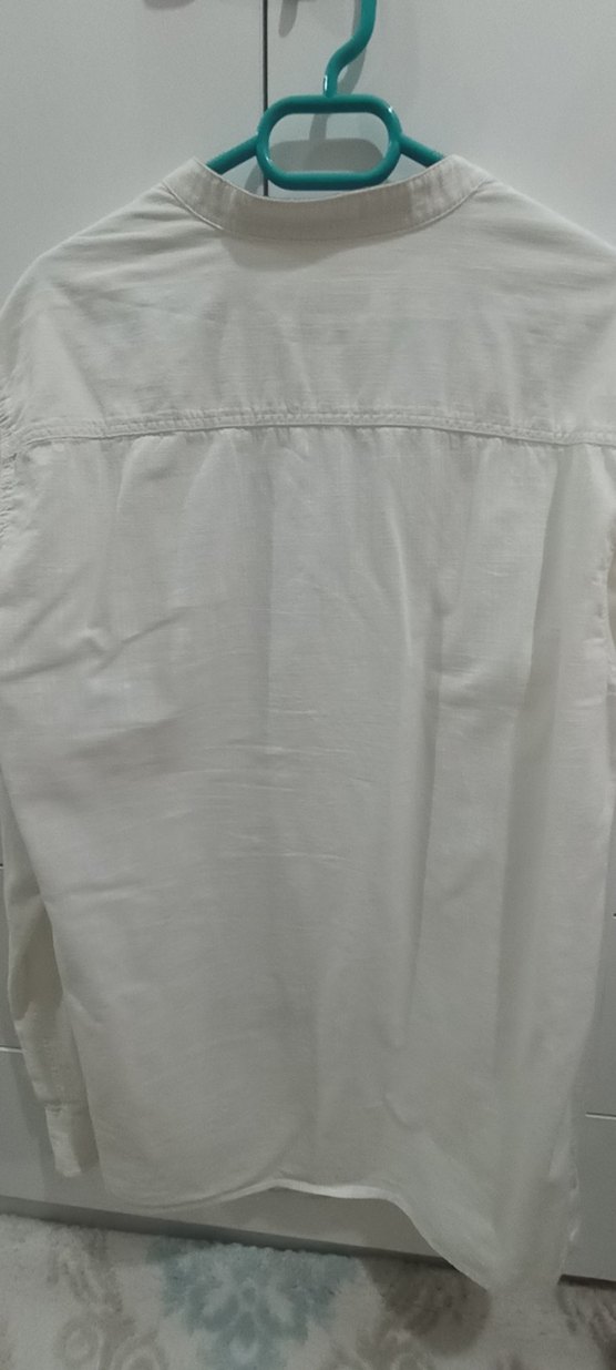 LCW Casual Beyaz Keten Erkek Gömlek - Görsel 3