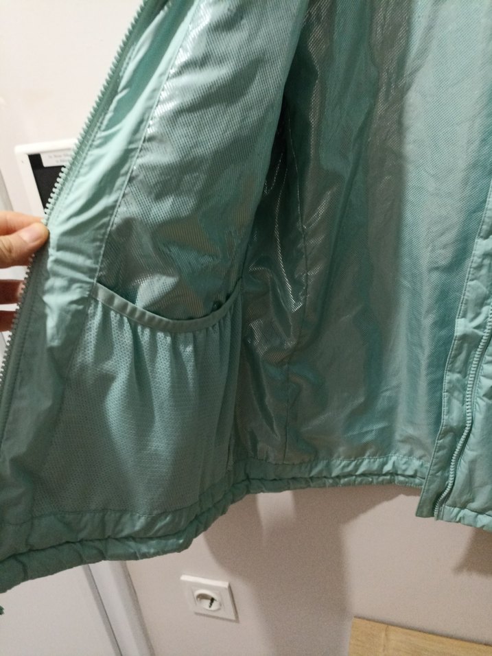 Mavi Yüksek Yakalı İnce Kadın Ceket - Görsel 4