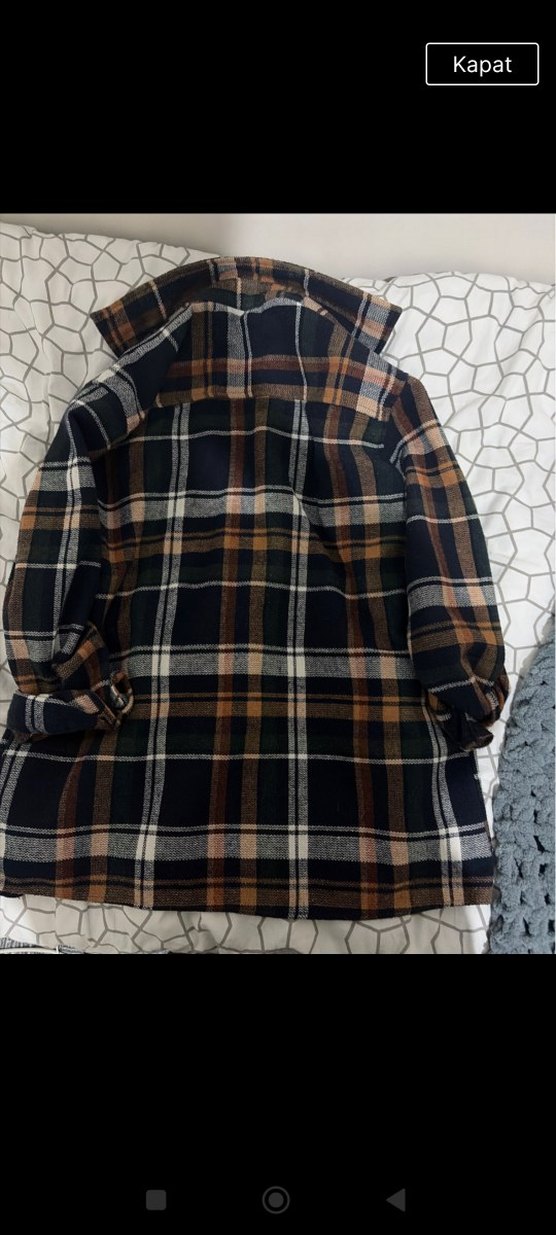 Düğmeli Uzun Kollu Ekose Gömlek - Görsel 2