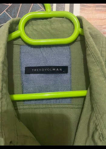 Yeşil Keten Erkek Gömlek, Regular Fit, Uzun Kollu - Görsel 3