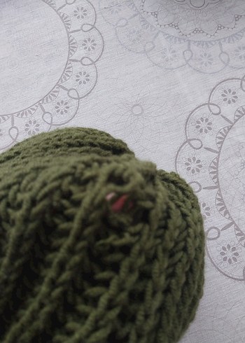 Kadın Haki Örgü Bere - Görsel 2