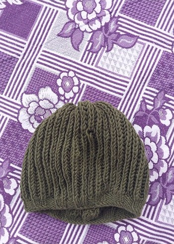 Kadın Haki Örgü Bere - Görsel 3