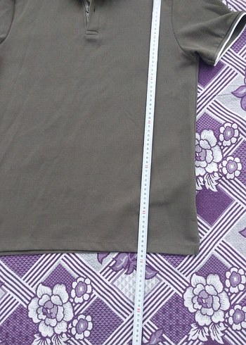 Erkek haki renki Polo Yaka Tişört - Görsel 5