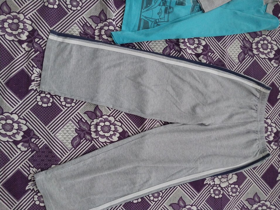 Erkek Çocuk Mavi Gri Baskılı Eşofman Takımı - Görsel 2